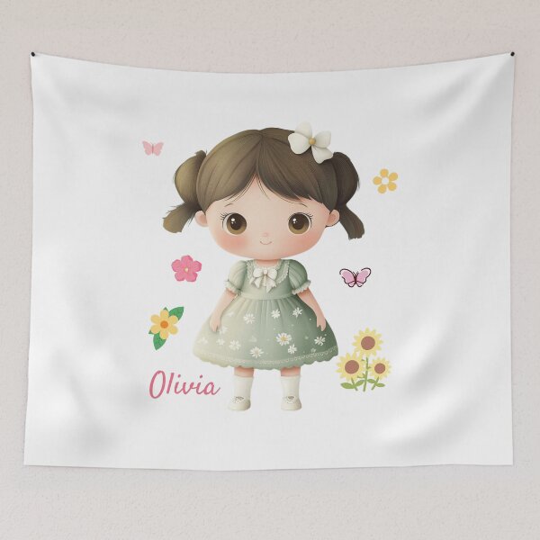 Item preview, Olivia Baby Girl Name – Cute Doll Illustration in Pastel Style designed and sold by daila70.