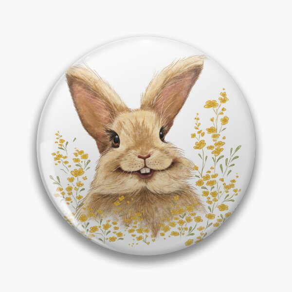Item preview, Funny Sunny Rabbit in Wildflowers, Happy smiling ginger rabbit designed and sold by ArtbySvetik.