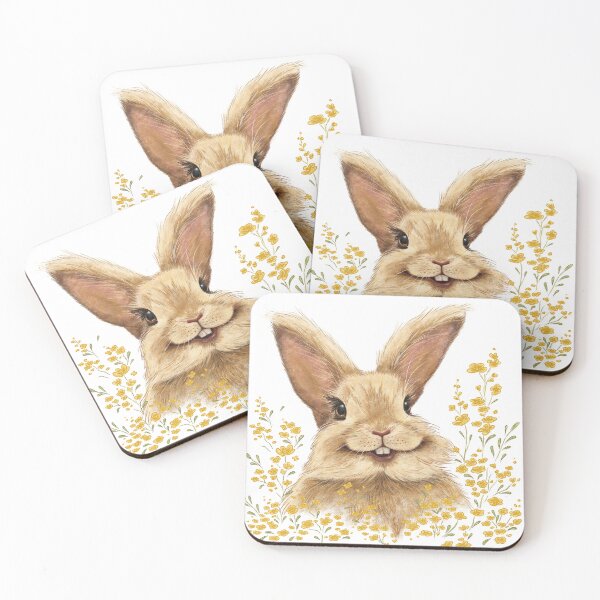 Item preview, Funny Sunny Rabbit in Wildflowers, Happy smiling ginger rabbit designed and sold by ArtbySvetik.