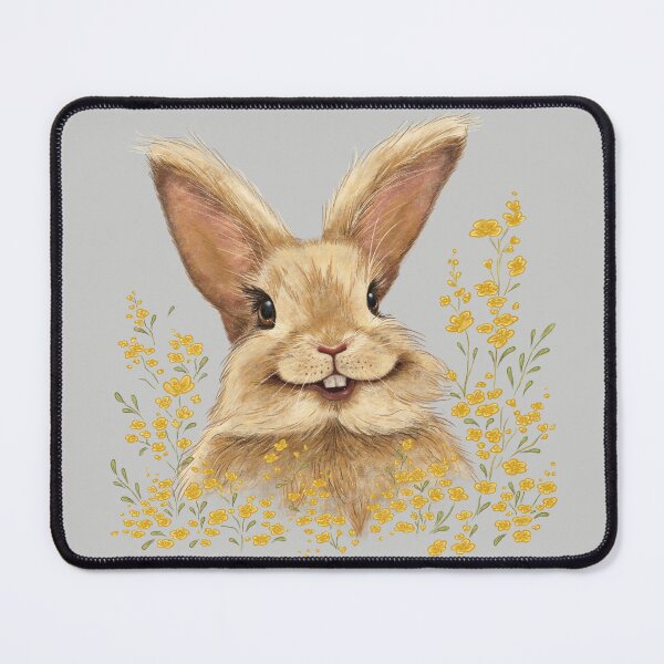 Item preview, Funny Sunny Rabbit in Wildflowers, Happy smiling ginger rabbit designed and sold by ArtbySvetik.
