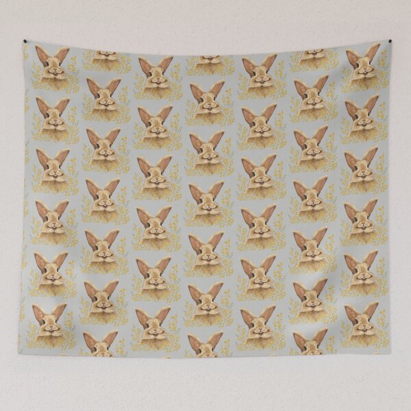Item preview, Funny Sunny Rabbit in Wildflowers, Happy smiling ginger rabbit designed and sold by ArtbySvetik.