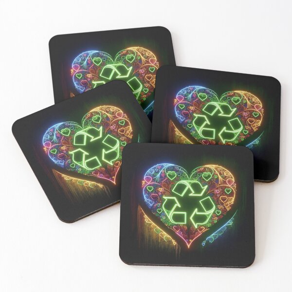 Item preview, Unique Recycle Logo in Heart, Eco-Love Design, Sustainable Heart Art, Green Lifestyle Symbol designed and sold by RevGens.