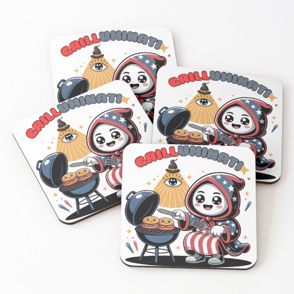 Item preview, Grilluminati Funny BBQ Cartoon - Patriotic Grilling Wizard designed and sold by PeteLawliiet.