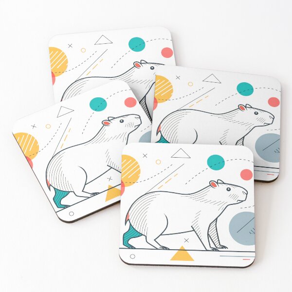 Item preview, an abstract, minimalist capybara using continuous line art designed and sold by elkuni.