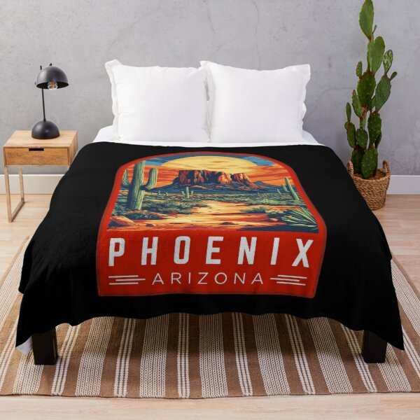 Item preview, Phoenix Landscape in Arizona, USA Vintage Travel Art Emblem designed and sold by MaateoDesign.