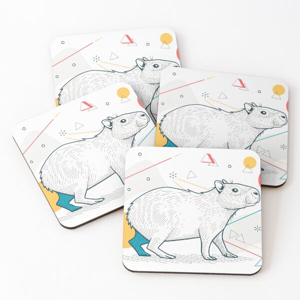 Item preview, an abstract, minimalist capybara using continuous line art designed and sold by elkuni.