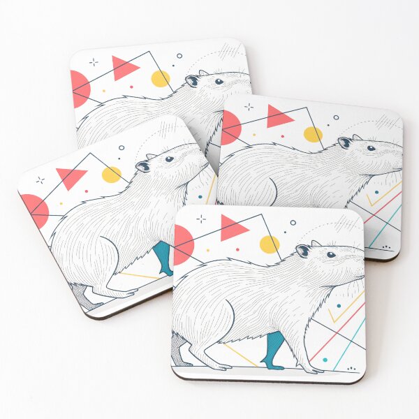 Item preview, an abstract, minimalist capybara using continuous line art designed and sold by elkuni.