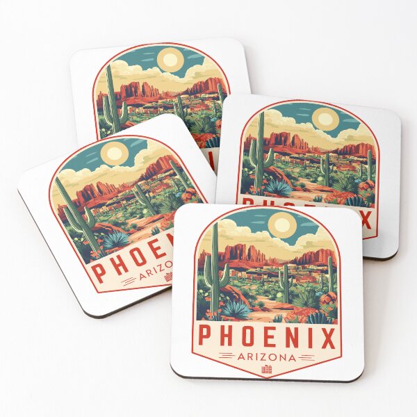 Item preview, Phoenix in Arizona, USA Vintage Travel Art Badge designed and sold by MaateoDesign.