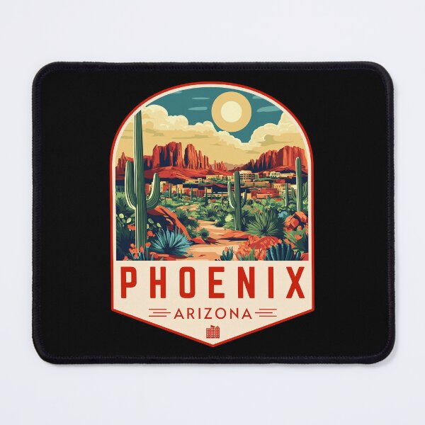 Item preview, Phoenix in Arizona, USA Vintage Travel Art Badge designed and sold by MaateoDesign.