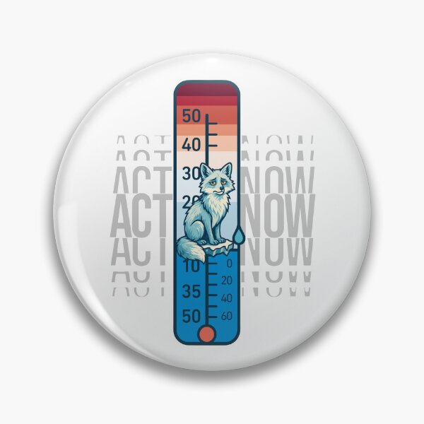 Item preview, Global Warming Thermometer: Arctic Fox on Melting Ice – Climate Action Advocate Art designed and sold by H Jonas.