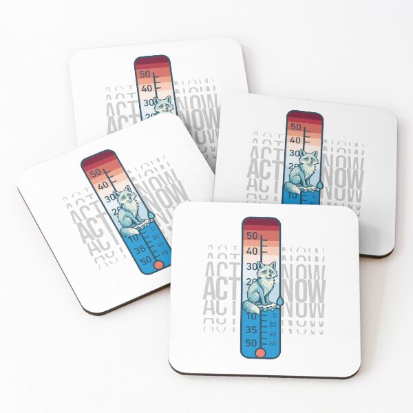 Item preview, Global Warming Thermometer: Arctic Fox on Melting Ice – Climate Action Advocate Art designed and sold by H Jonas.