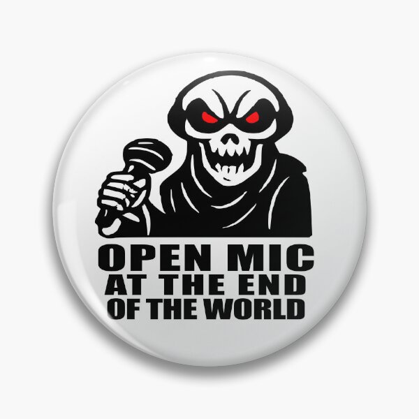 Item preview, Open Mic at the End of the World – Apocalypse Comedy Club Sticker designed and sold by macvoodoodesign.