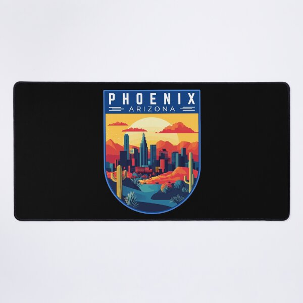 Artikelvorschau, Phoenix in Arizona, USA Vintage abstrakte Reisekunst Abzeichen entworfen und verkauft von MaateoDesign.