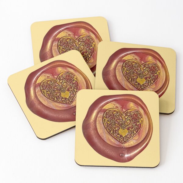 Item preview, Wax Seal - Vined Heart, red/gold/gold designed and sold by Elinda96.
