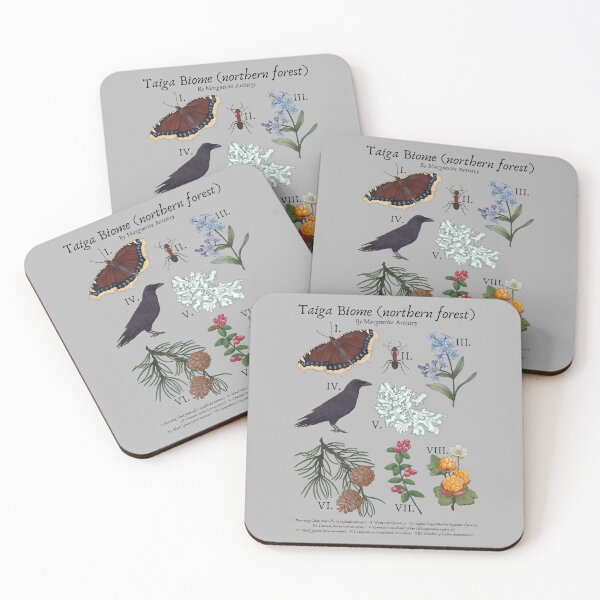 Item preview, Taiga Biome (Northern Forest or Boreal Forest) Vintage Nature Art designed and sold by Marguerite Artistry.