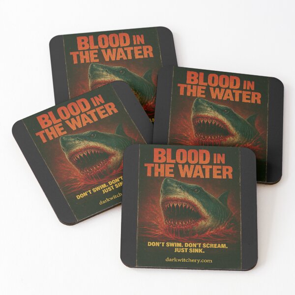 Item preview, Blood In The Water/Horror Shark Attack Poster designed and sold by Dark Witchery.