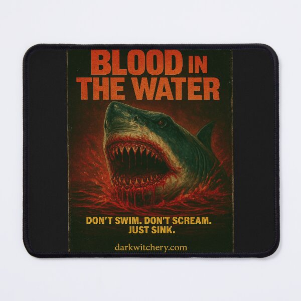 Item preview, Blood In The Water/Horror Shark Attack Poster designed and sold by Dark Witchery.