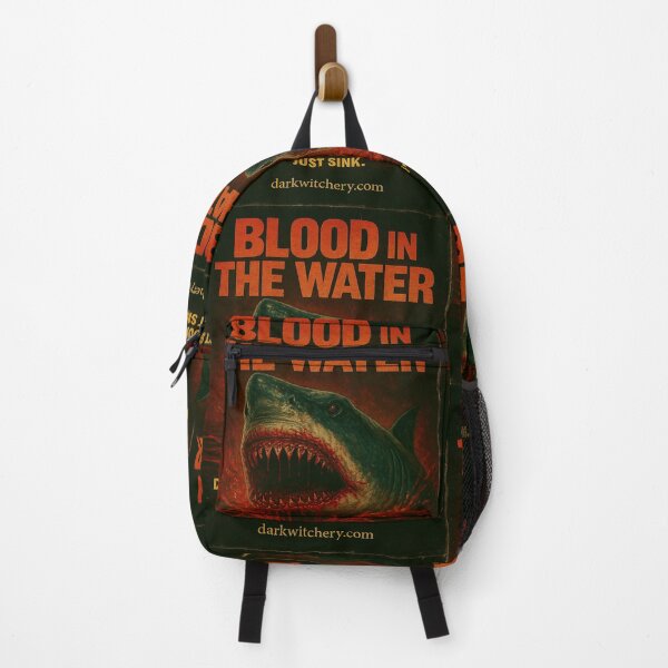 Item preview, Blood In The Water/Horror Shark Attack Poster designed and sold by Dark Witchery.