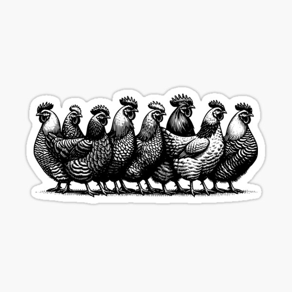 Item preview, Vintage Farmhouse Chicken Row Country Kitchen Art designed and sold by theficklepixel.