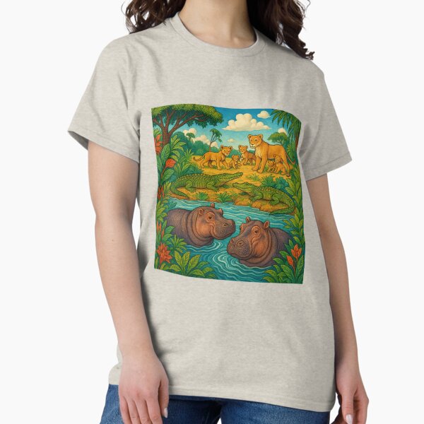 Item preview, "Wild Harmony: Maximalist River Safari Scene" designed and sold by levshare.