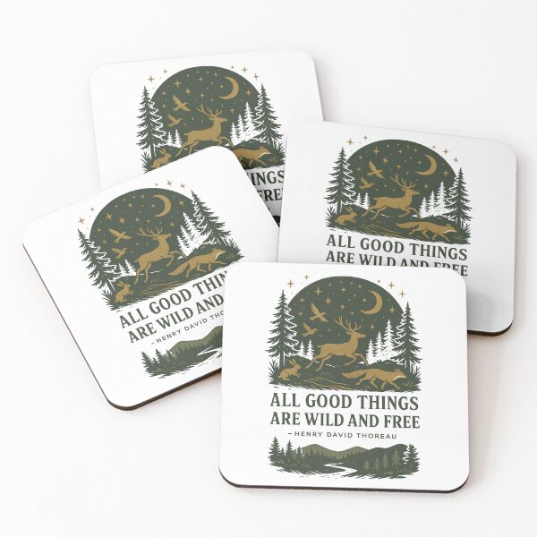 Item preview, Wild and Free – Thoreau Quote Forest Colour designed and sold by celtveor.