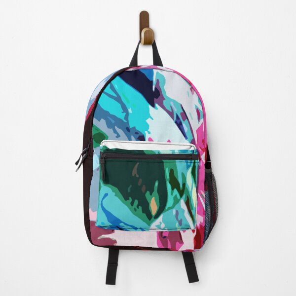 Item preview, Dark Pink Blue Aqua Black Floral Abstract Art designed and sold by ElasticPixels.