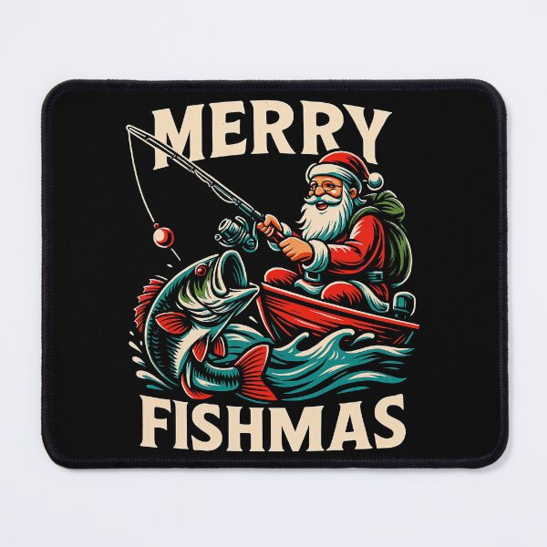 Item preview, Merry Fishmas – Funny Santa Fishing Holiday Design designed and sold by Victor Shadehorn.