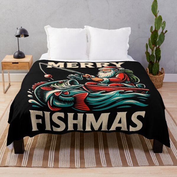 Item preview, Merry Fishmas – Funny Santa Fishing Holiday Design designed and sold by Victor Shadehorn.