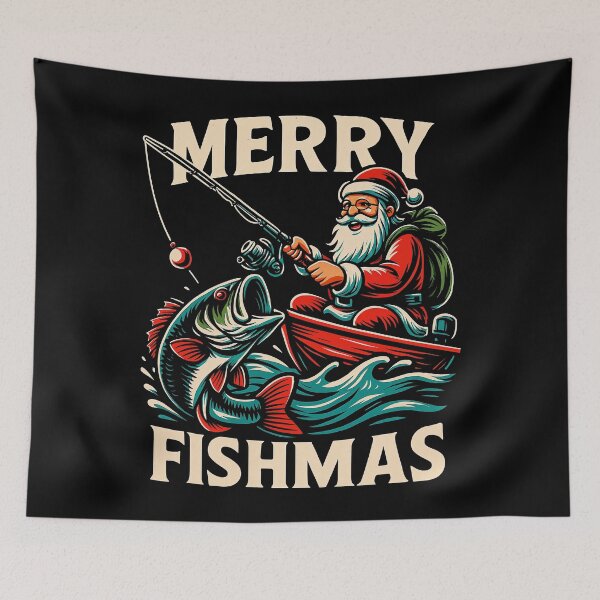 Item preview, Merry Fishmas – Funny Santa Fishing Holiday Design	 designed and sold by Victor Shadehorn.