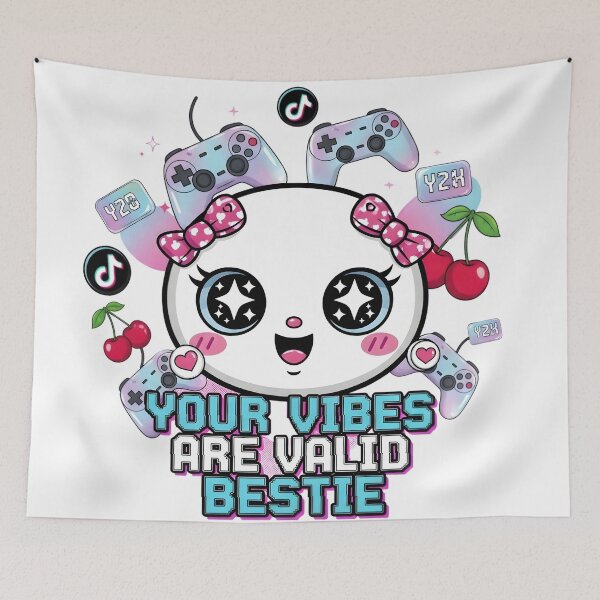 Item preview, Your Vibes Are Valid Bestie – Kawaii Y2K Gamer Aesthetic Digital Art designed and sold by AnnDesignStudio.