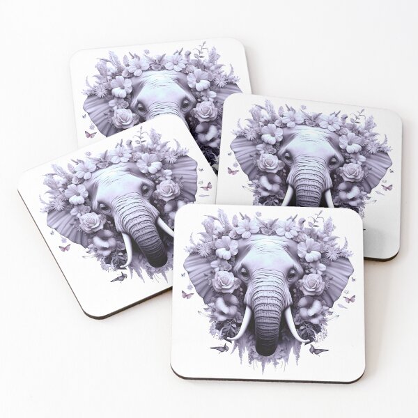 Artikelvorschau, Hübscher Blumenelefant entworfen und verkauft von InkscapeArt.