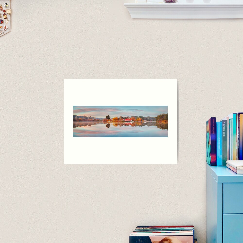 Lake Daylesford Boat House, Victoria, Australia Art Print