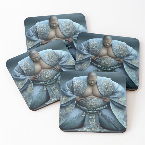 Item preview, Serene Sumo Wrestler in Elegant Blue Garb designed and sold by Artessie.