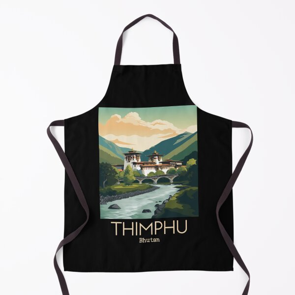 Item preview, A Vintage Illustration of Thimphu - Bhutan designed and sold by GoodOldVintage.