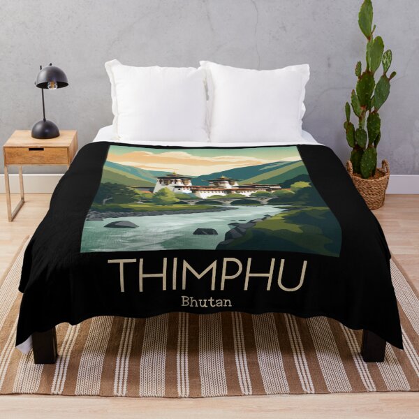 Item preview, A Vintage Illustration of Thimphu - Bhutan designed and sold by GoodOldVintage.