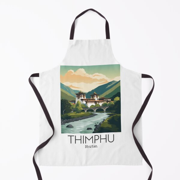 Item preview, A Vintage Illustration of Thimphu - Bhutan designed and sold by GoodOldVintage.