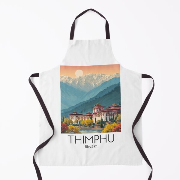 Item preview, A Vintage Illustration of Thimphu - Bhutan designed and sold by GoodOldVintage.