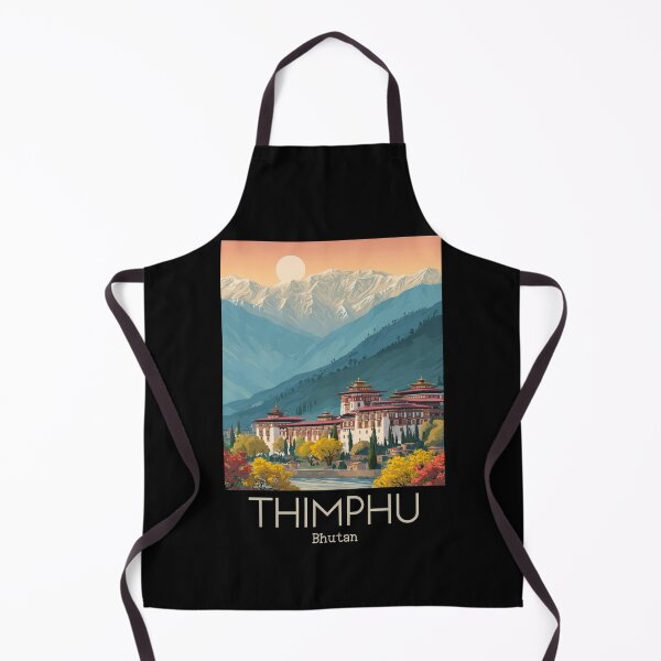Item preview, A Vintage Illustration of Thimphu - Bhutan designed and sold by GoodOldVintage.