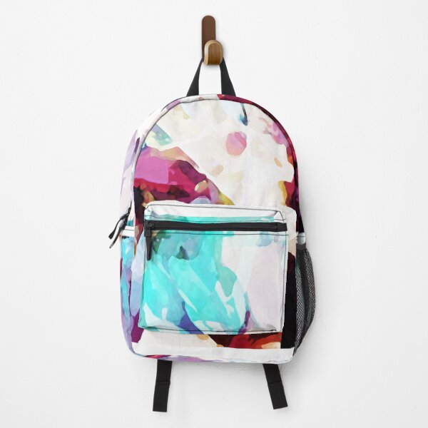 Item preview, Red Pink Aqua White Black Floral Abstract designed and sold by ElasticPixels.