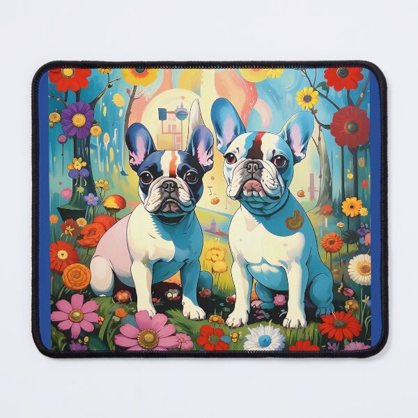 Item preview, Gemini. French bulldogs among exotic flowers. designed and sold by Natalia-Vlad.