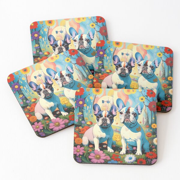 Item preview, Gemini. French bulldogs among exotic flowers. designed and sold by Natalia-Vlad.