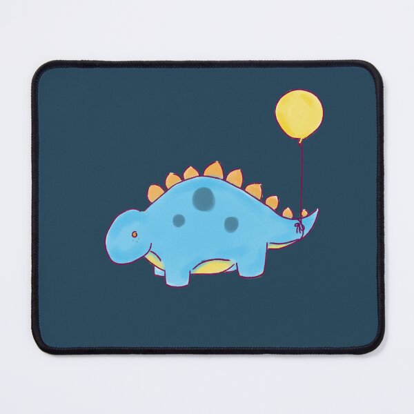 Item preview, Blue/Orange/Yellow Stegosaurs Dinosaur with a Yellow Balloon Drawing designed and sold by SChristineBrink.