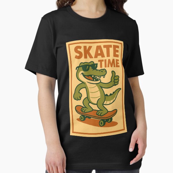 Item preview, Cool Skateboard Alligator – Retro Funny Crocodile Skating Art designed and sold by curioMind-23.