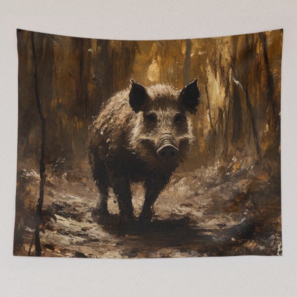 Item preview, Wild boar in the autumn forest by Elin Norrgård designed and sold by VelvetEchoArt.