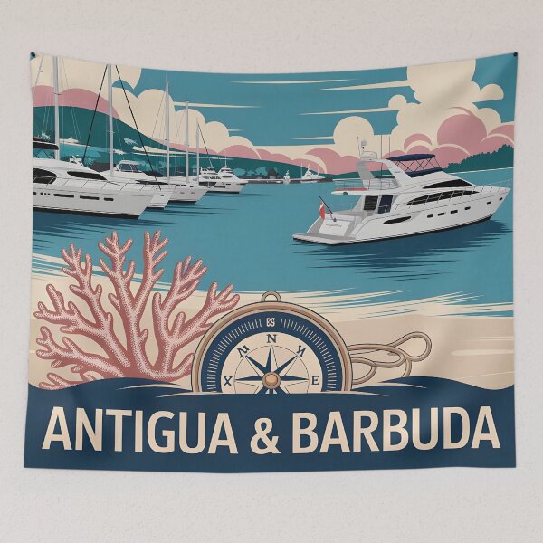 Item preview, Antigua & Barbuda: English Harbour Nautical Vintage Poster designed and sold by LSVart.