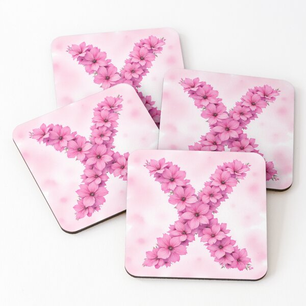 Item preview, Pink Letter X / Floral Initial Monogram for Girls designed and sold by roxysnextgenart.