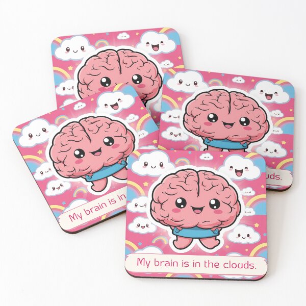 Item preview, My Brain Is Floating in the Sky – Kawaii Mental Health Art designed and sold by Jane-Phoenix.