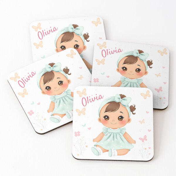 Item preview, Olivia Baby Girl Name – Cute Doll Illustration in Pastel Style designed and sold by daila70.