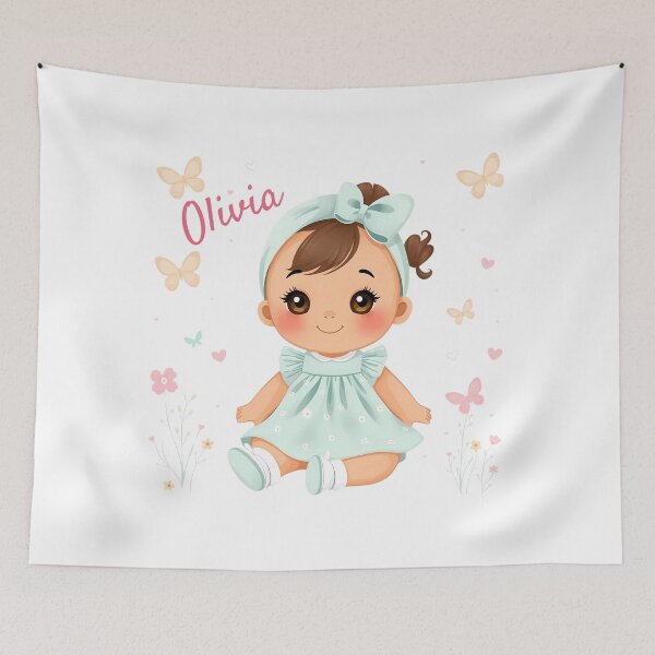 Item preview, Olivia Baby Girl Name – Cute Doll Illustration in Pastel Style designed and sold by daila70.