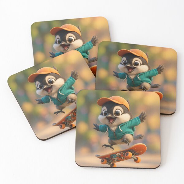 Item preview, Skater Black-Capped Chickadee designed and sold by Sillytoe.